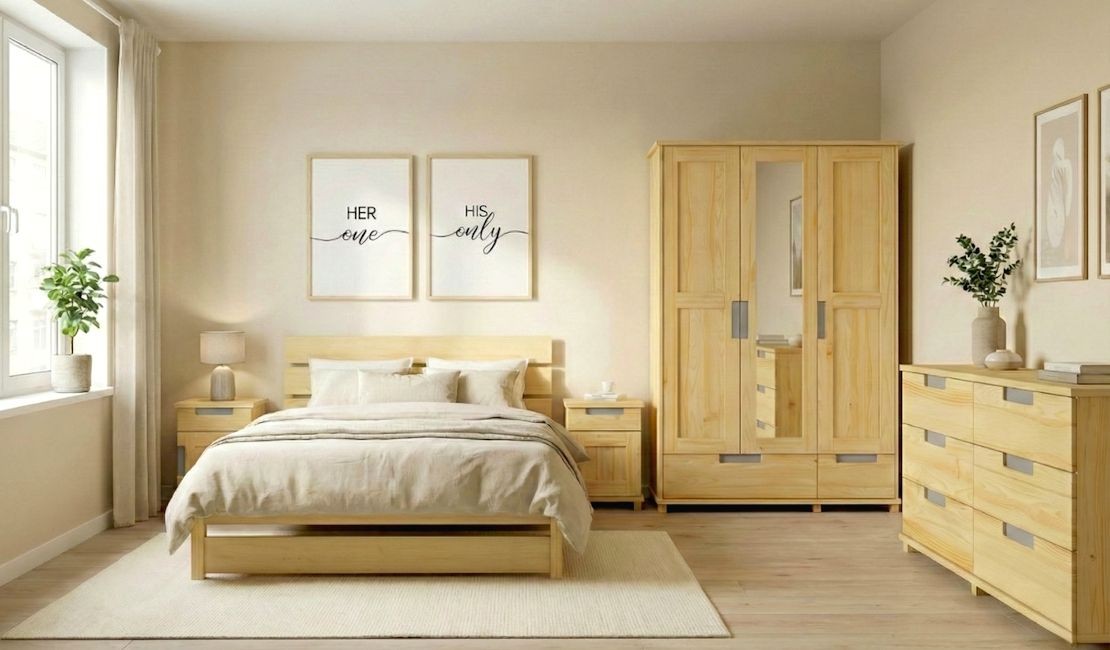 Nowoczesne meble sosnowe z kolekcji FURNAS.